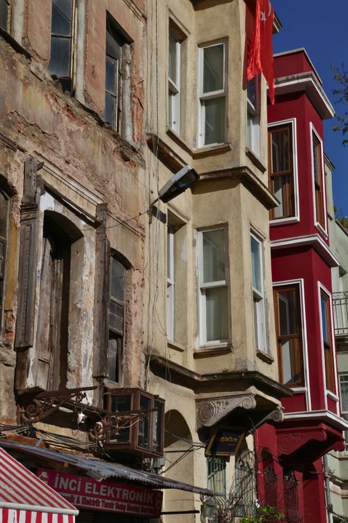 Free Charming aged facades and vibrant architecture in Istanbul. Stock Photo