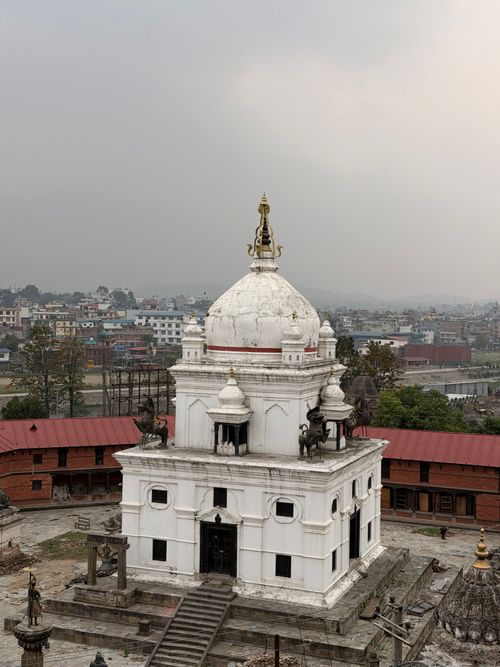 Free Aerial view of the historic Bhairab Nath Temple in Kathmandu, Nepal, showcasing traditional architecture. Stock Photo