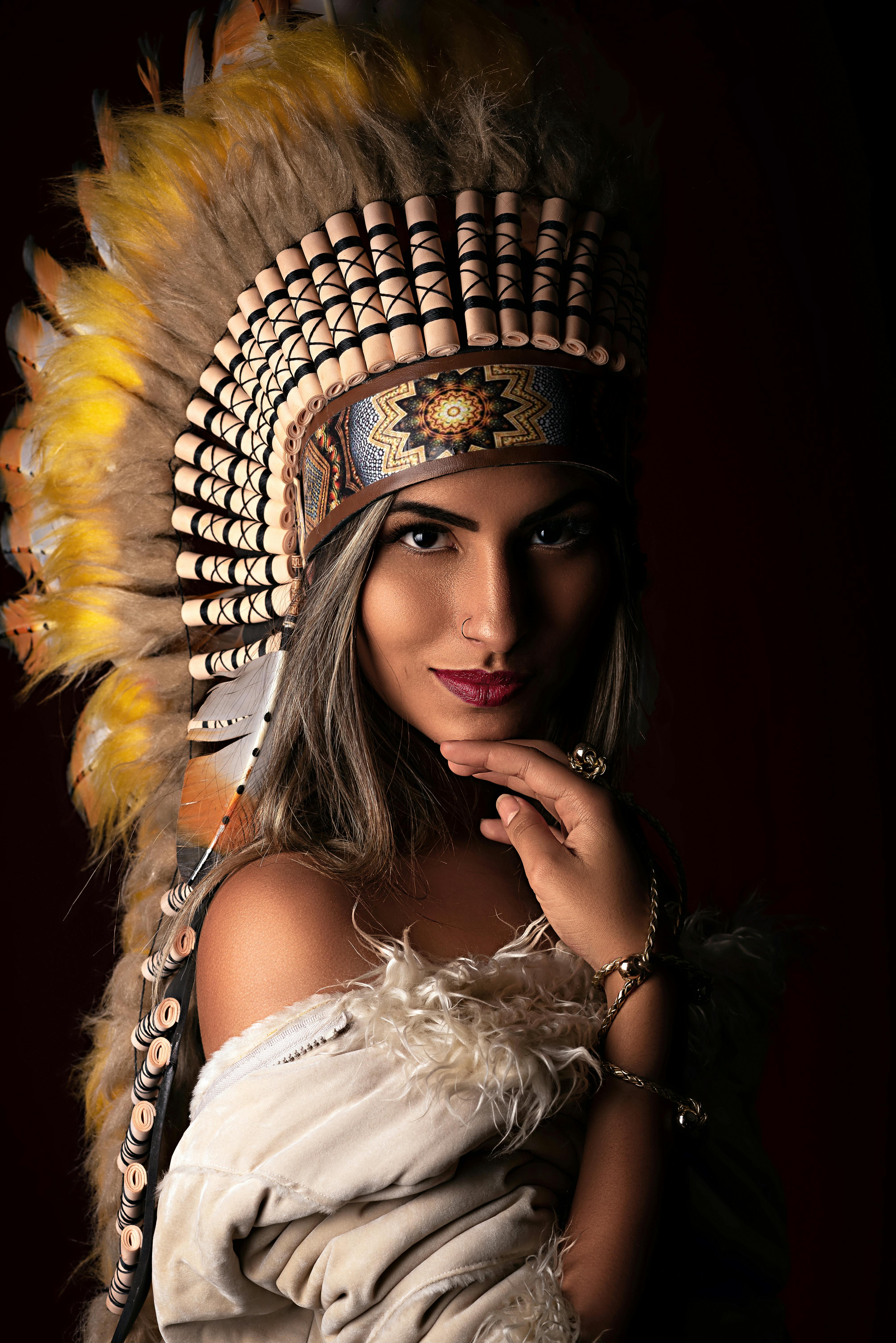 Woman Wearing A Headdress · Free Stock Photo