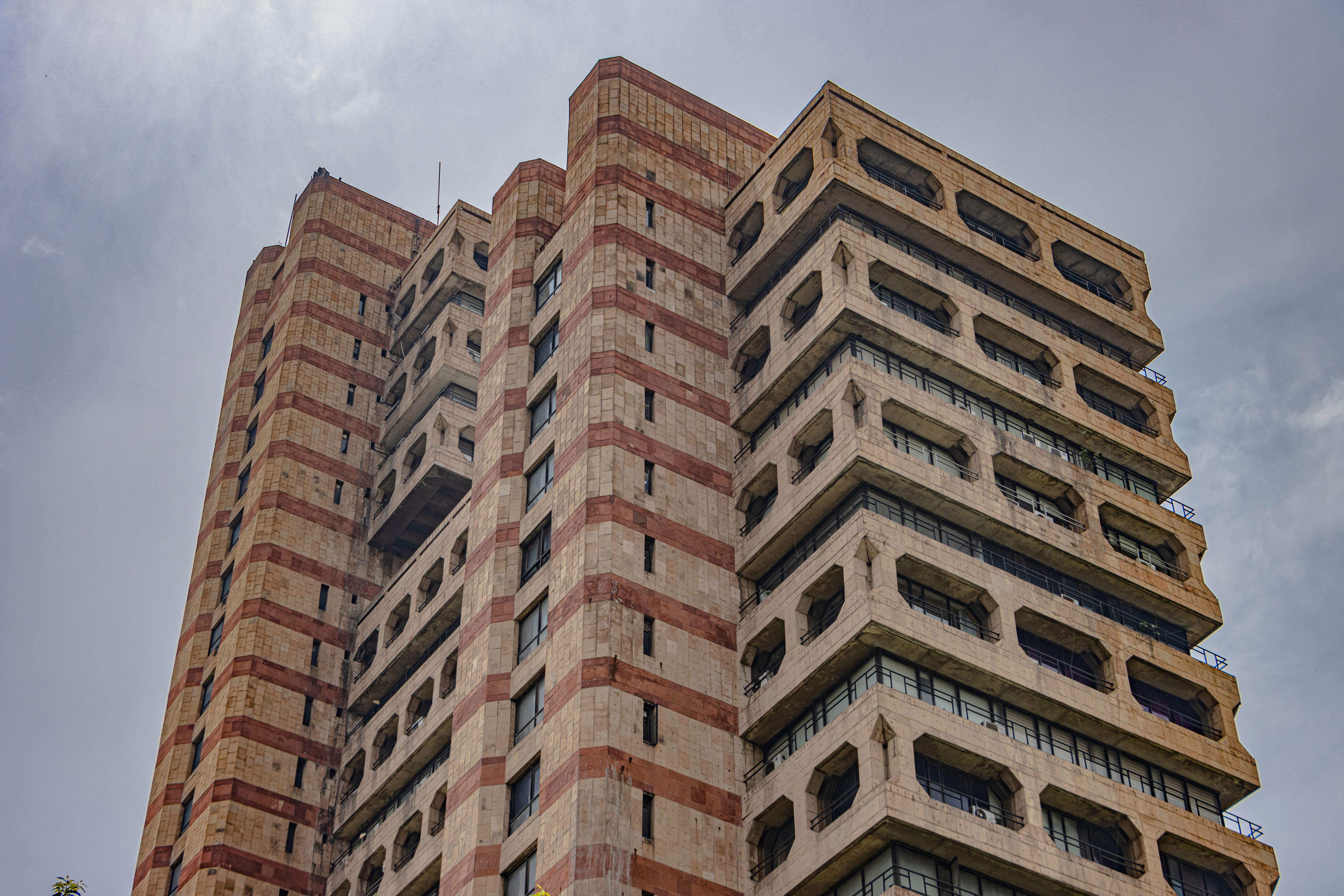 Older mid-rise buildings around Sector 14 market