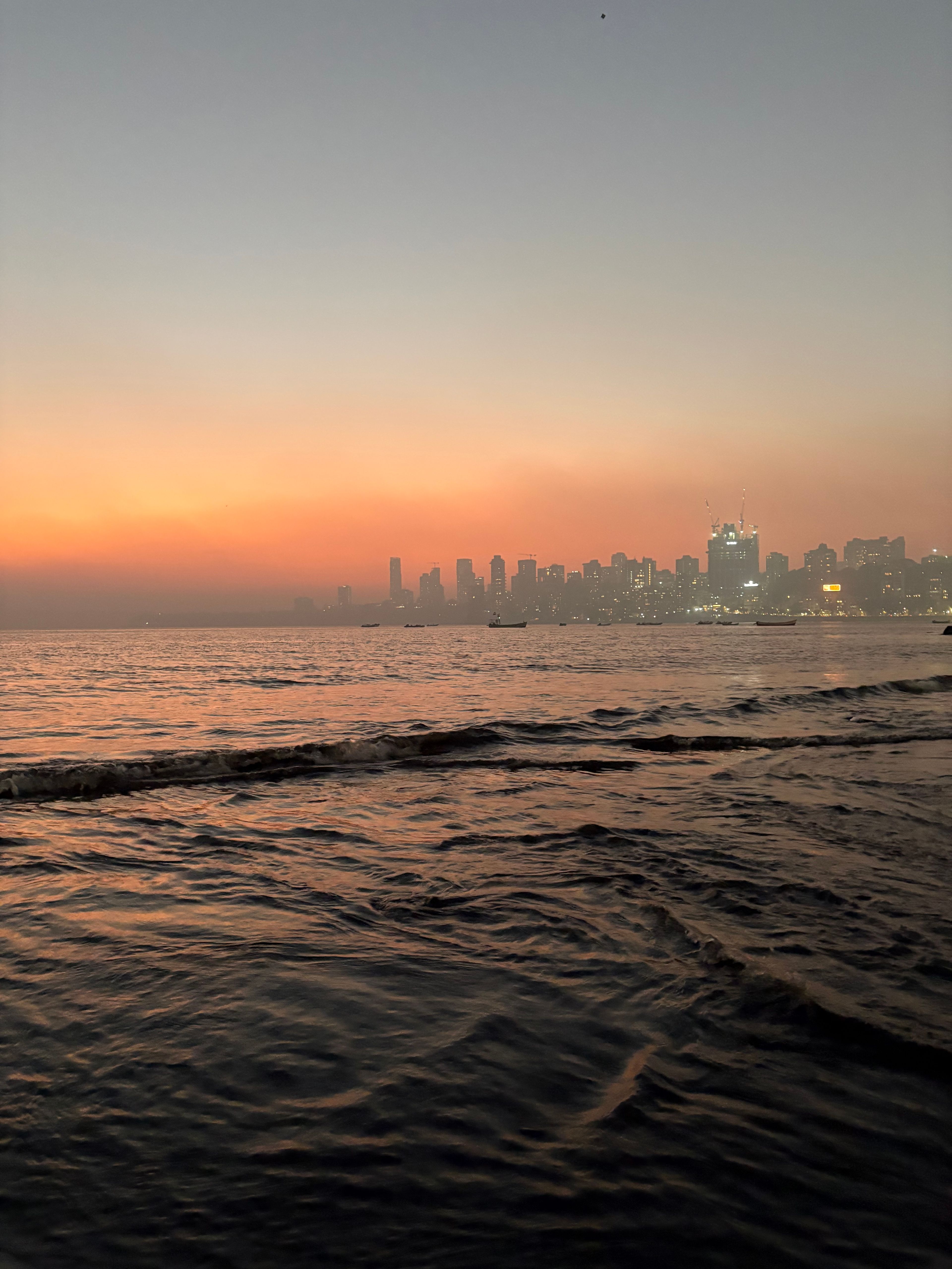 Sunset over Mumbai's west shoreline