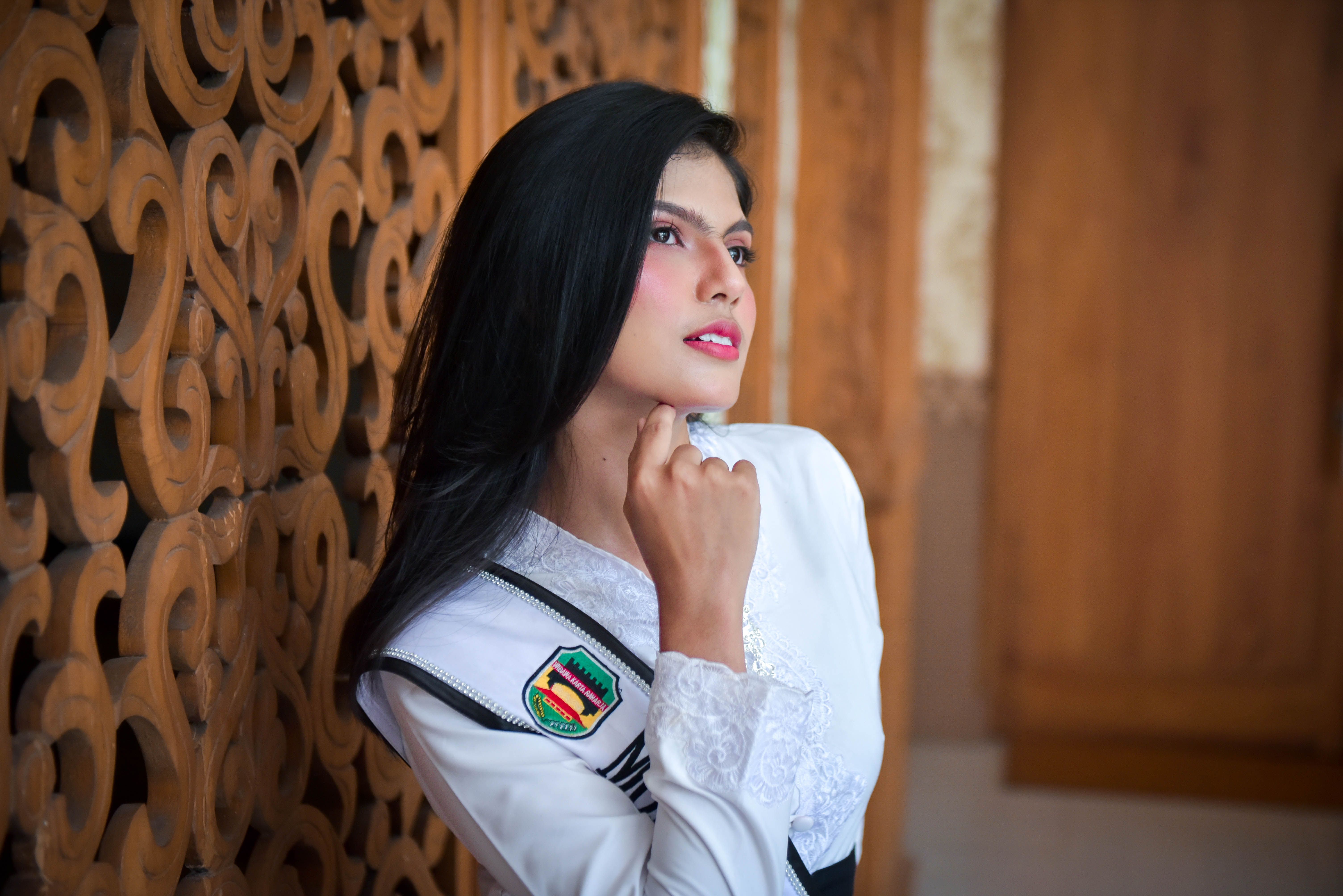 Portrait of a Woman in Traditional Dress Indoors