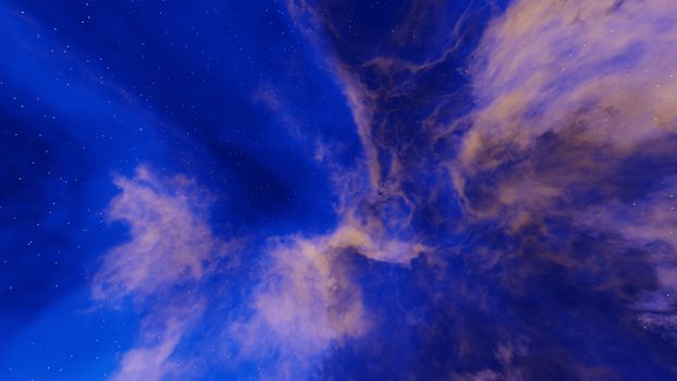 A mesmerizing cosmic scene with vivid blue clouds and shimmering stars. Perfect for creative backgrounds.