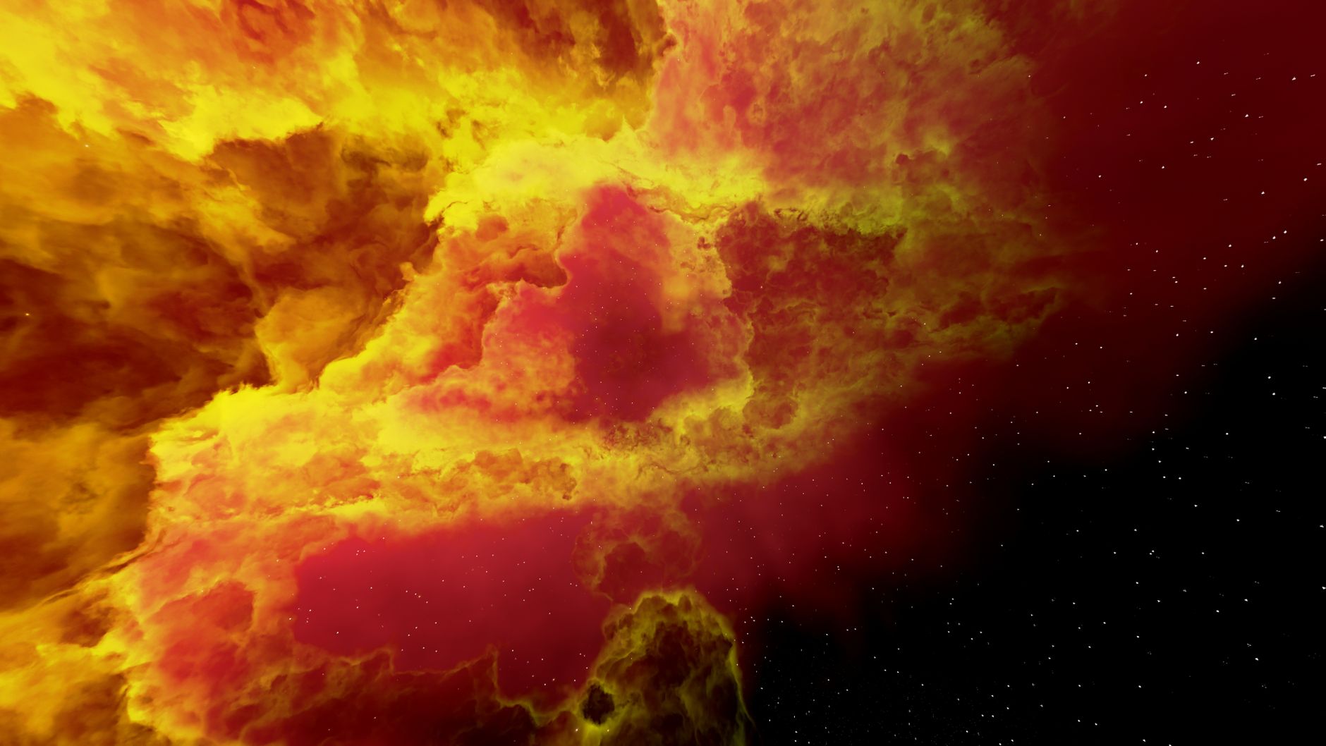 Stunning image of a colorful space nebula with stars in the background.