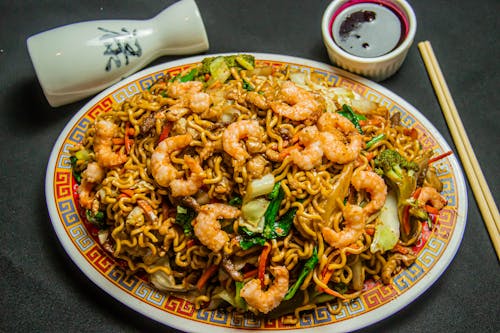 Free Close Up Photo of Fried Chinese Noodles  Stock Photo