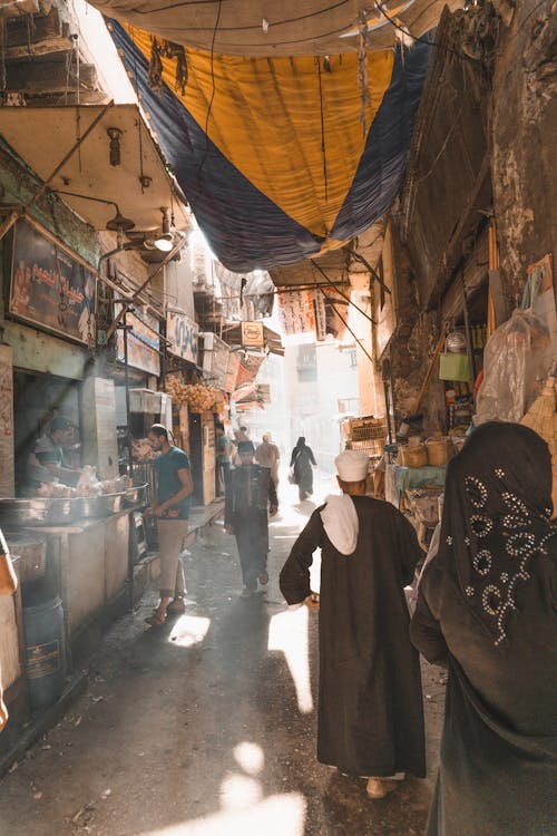 Free People Walking on Street Stock Photo