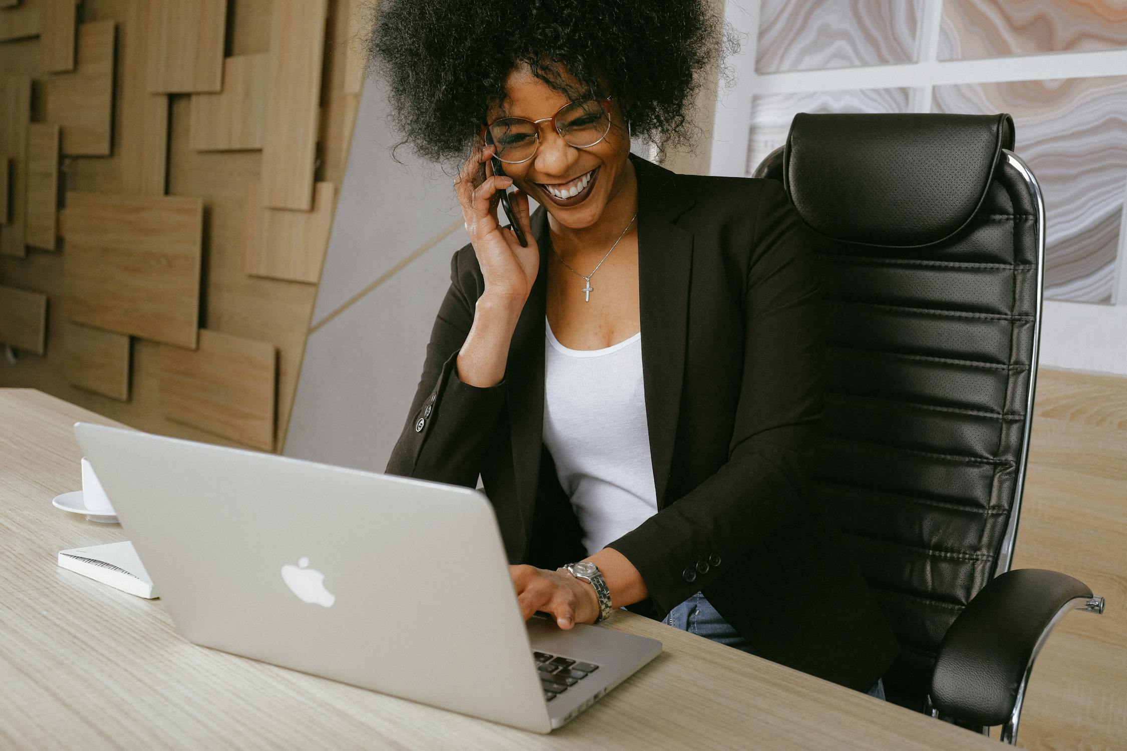 Black Woman Communicating On Her Phone