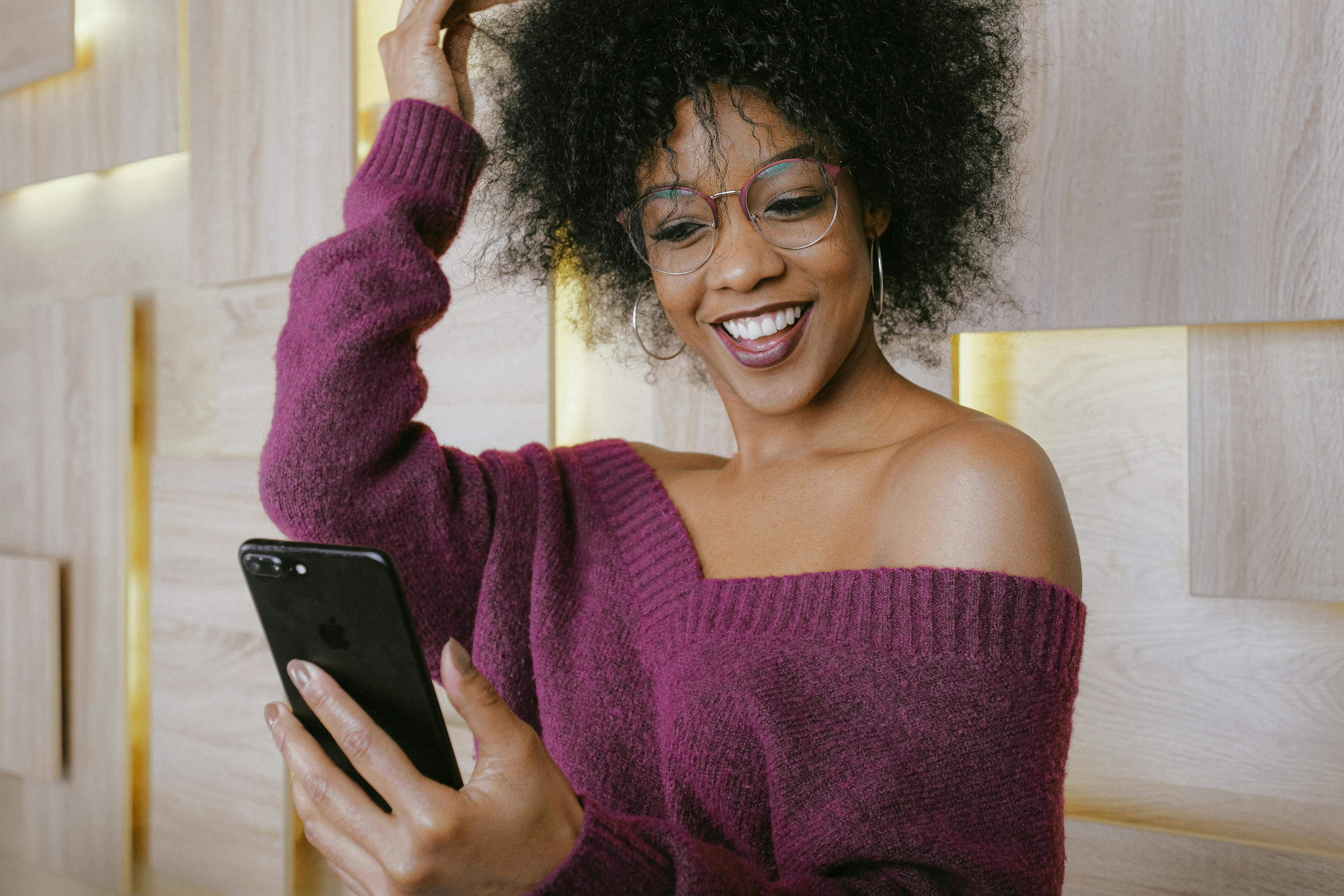 young woman taking selfie