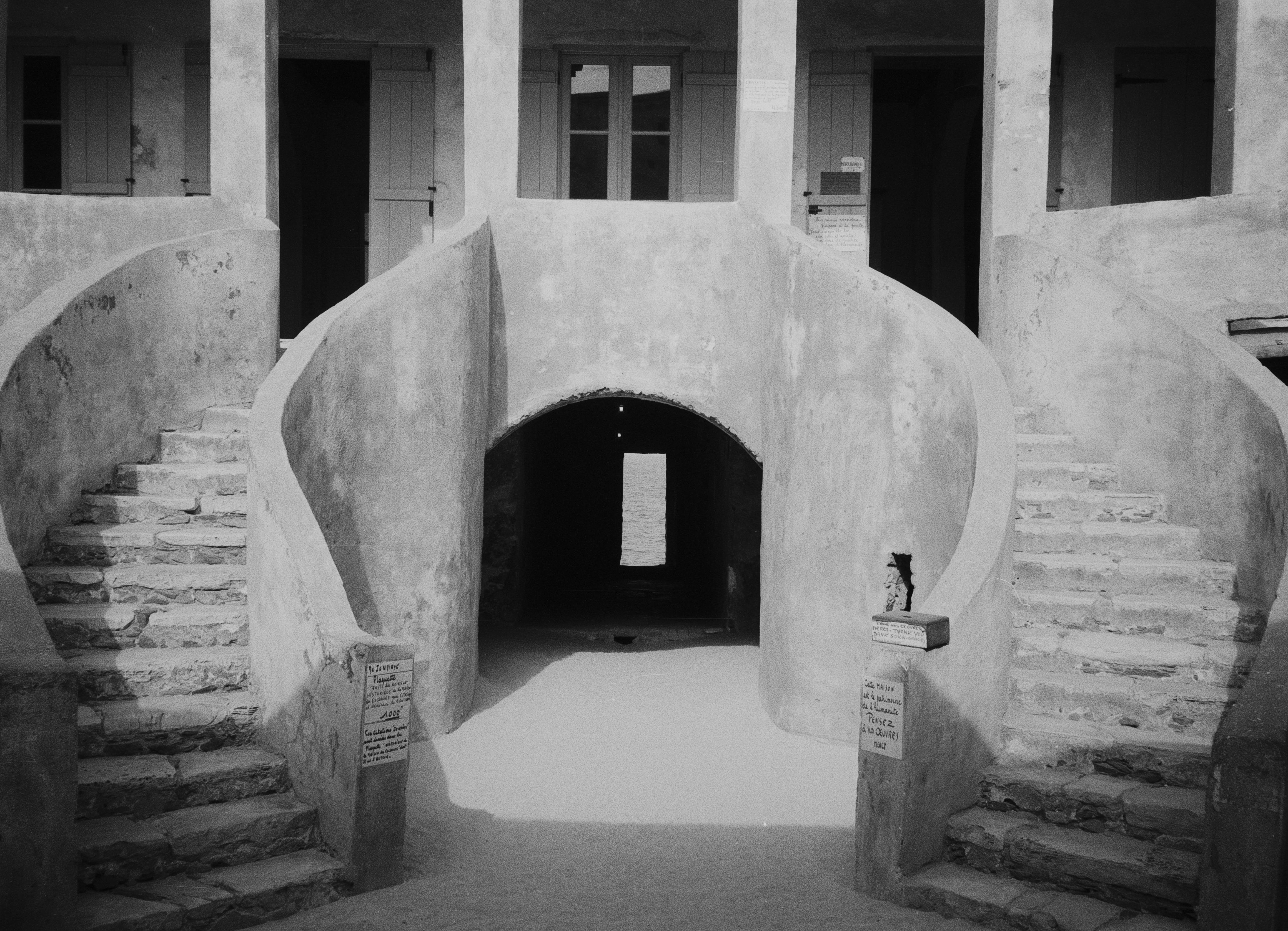 Explore the historic and symmetrical architecture of Gorée Island, Dakar, Senegal.