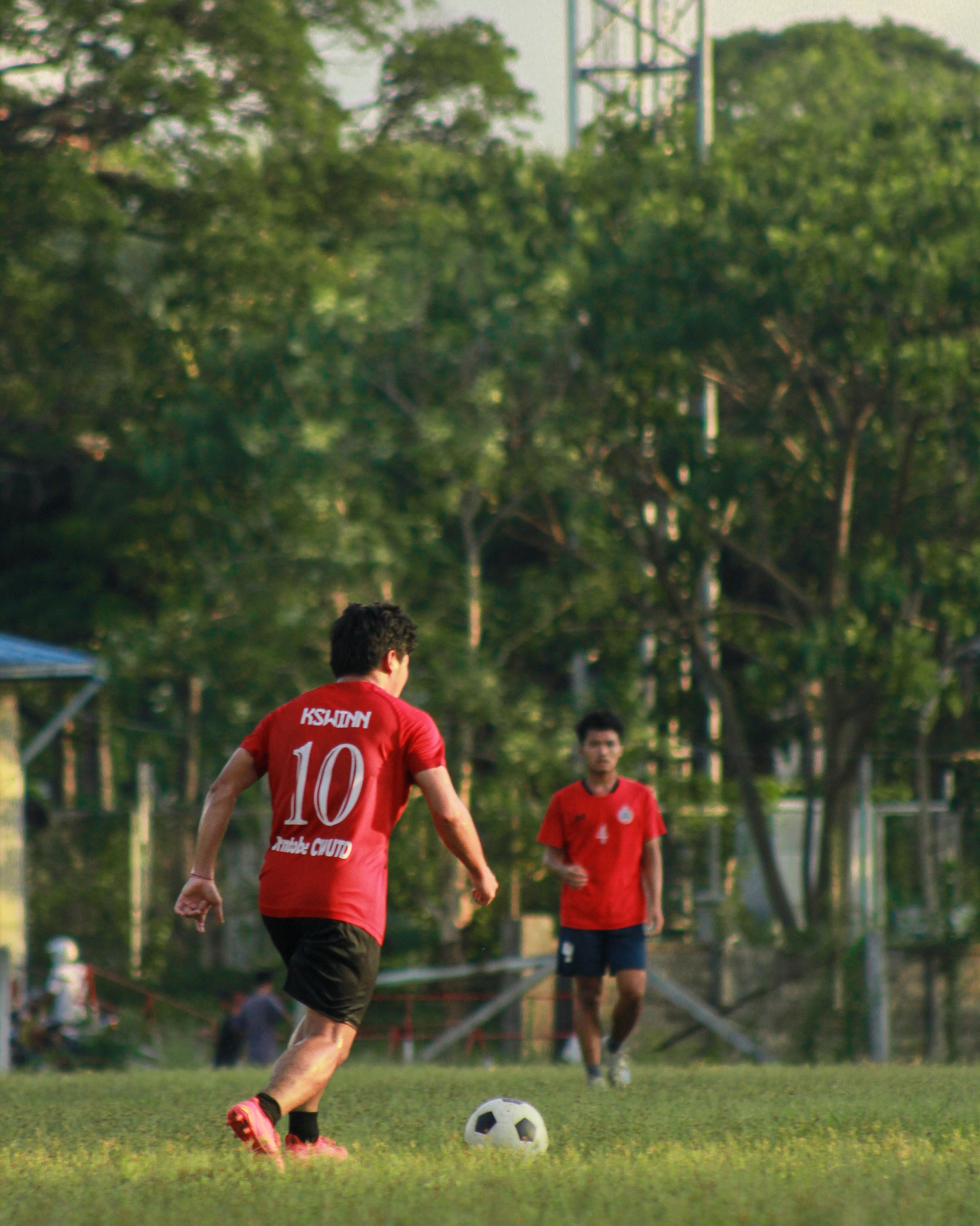 Soccer Players Practicing Outdoors in Myanmar