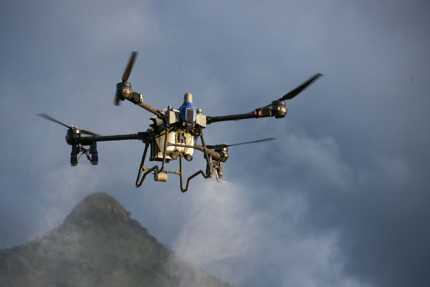 Drone in a field test environment