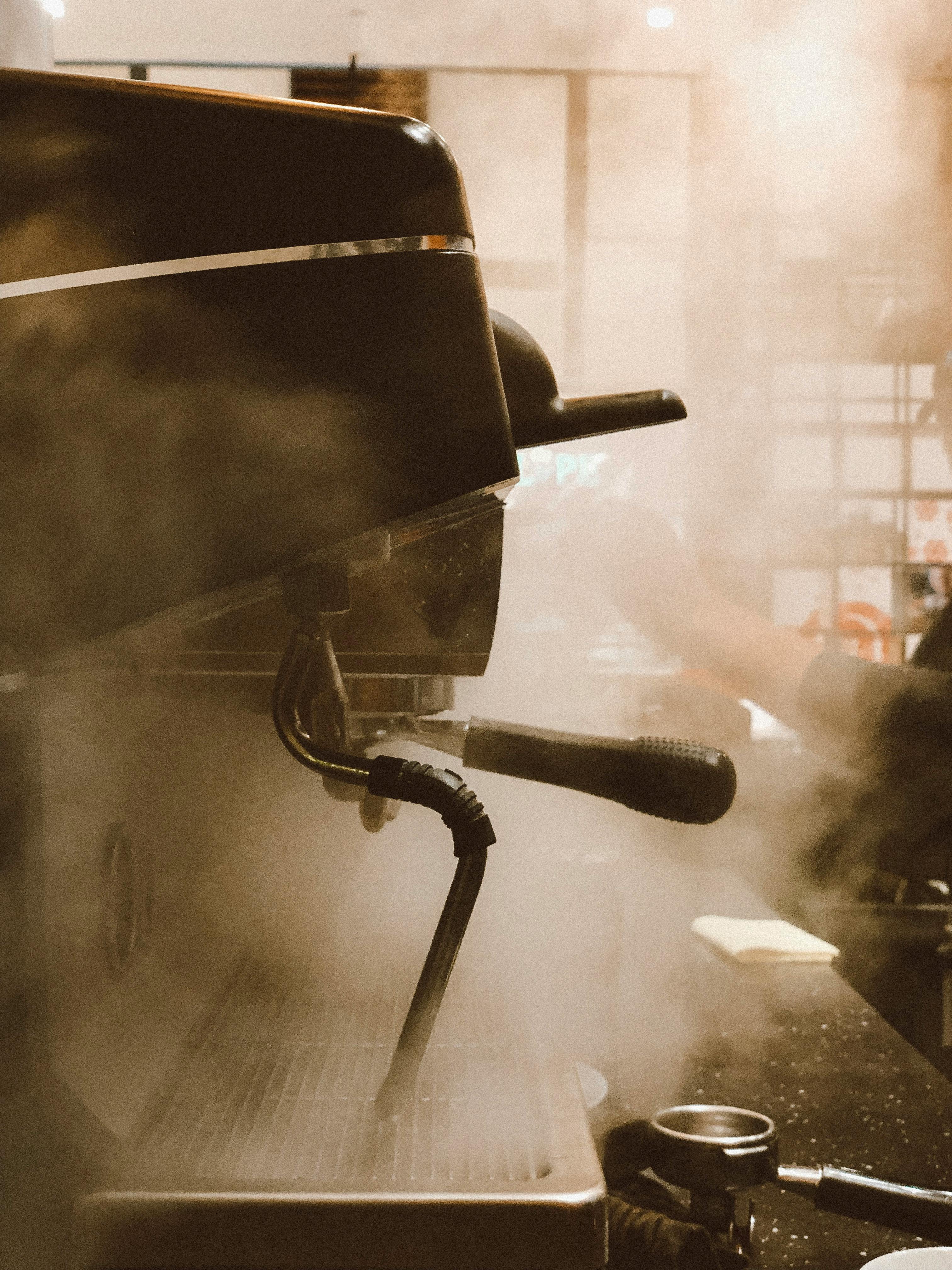 Coffee machine in modern cafe · Free Stock Photo