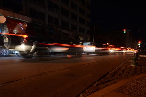 Timelapse Photography of Traveling Vehicles during Nighttime