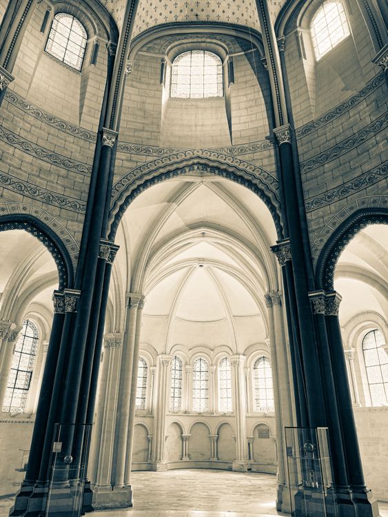 Gothic Architecture Interior with Arched Windows · Free Stock Photo