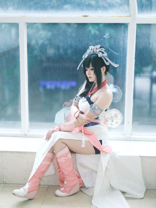 Free A serene cosplay portrait featuring intricate costume design with natural backdrop. Stock Photo