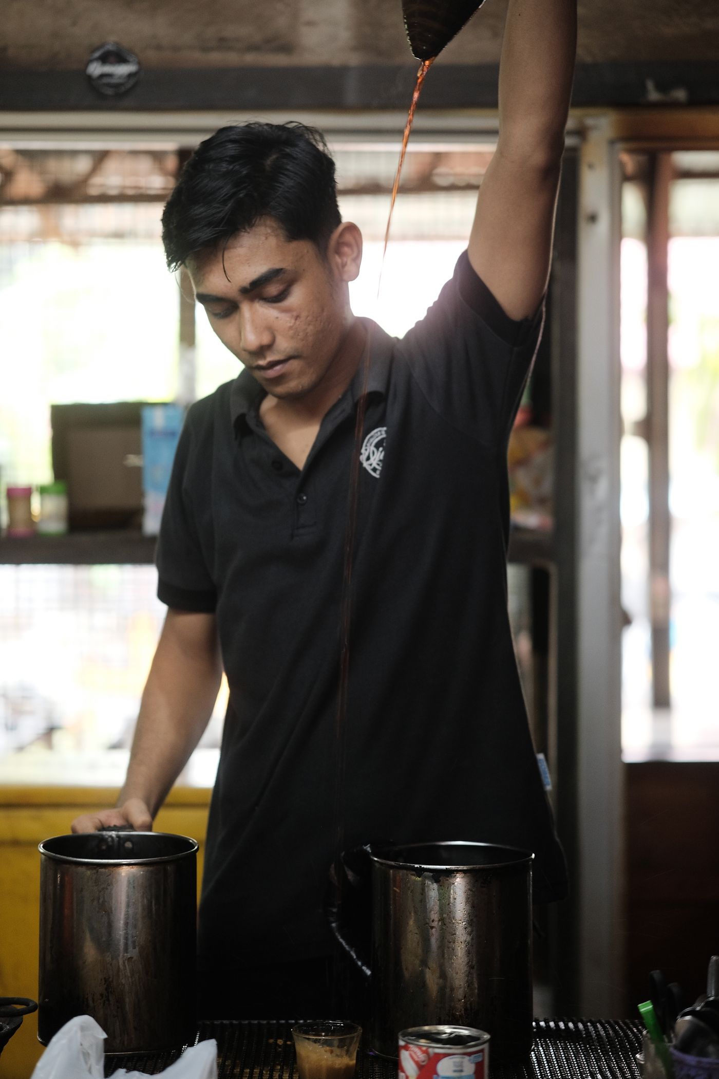 Traditional Indonesian coffee being brewed