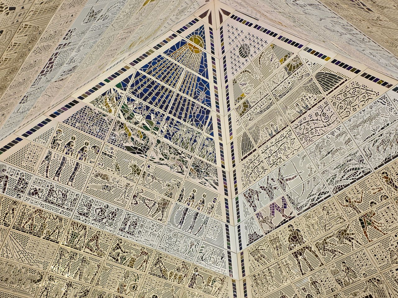 detailed artistic ceiling in a dubai landmark showcasing symmetry and