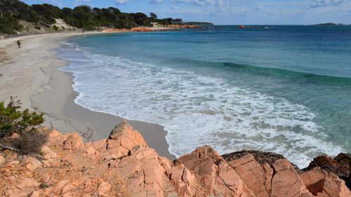 Free Stunning coastal landscape of Porto-Vecchio in Corse, with azure waves and rocky shoreline. Stock Photo