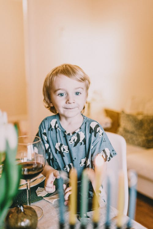 Boy In Blue Pajama Set 