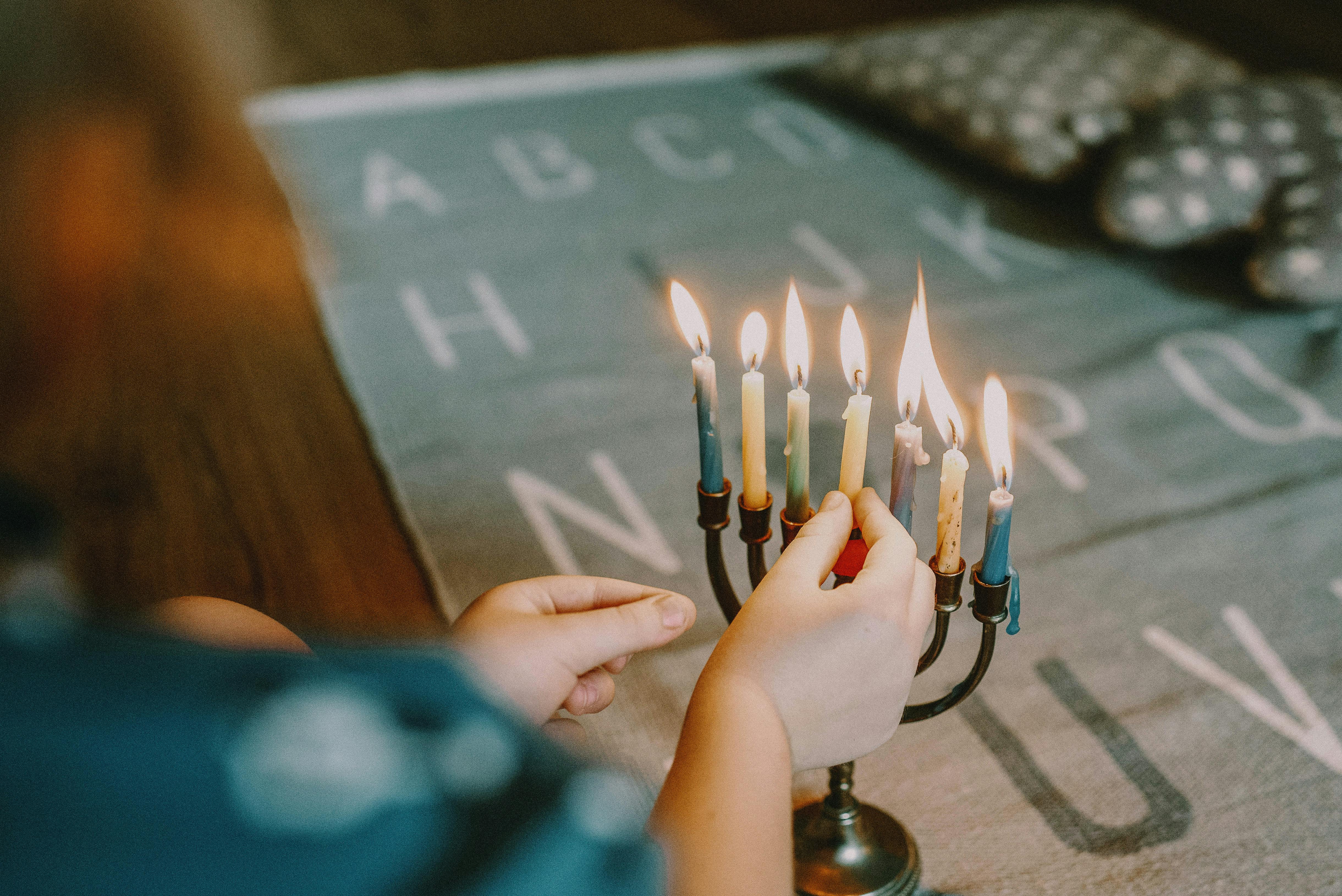 lighted candle sticks