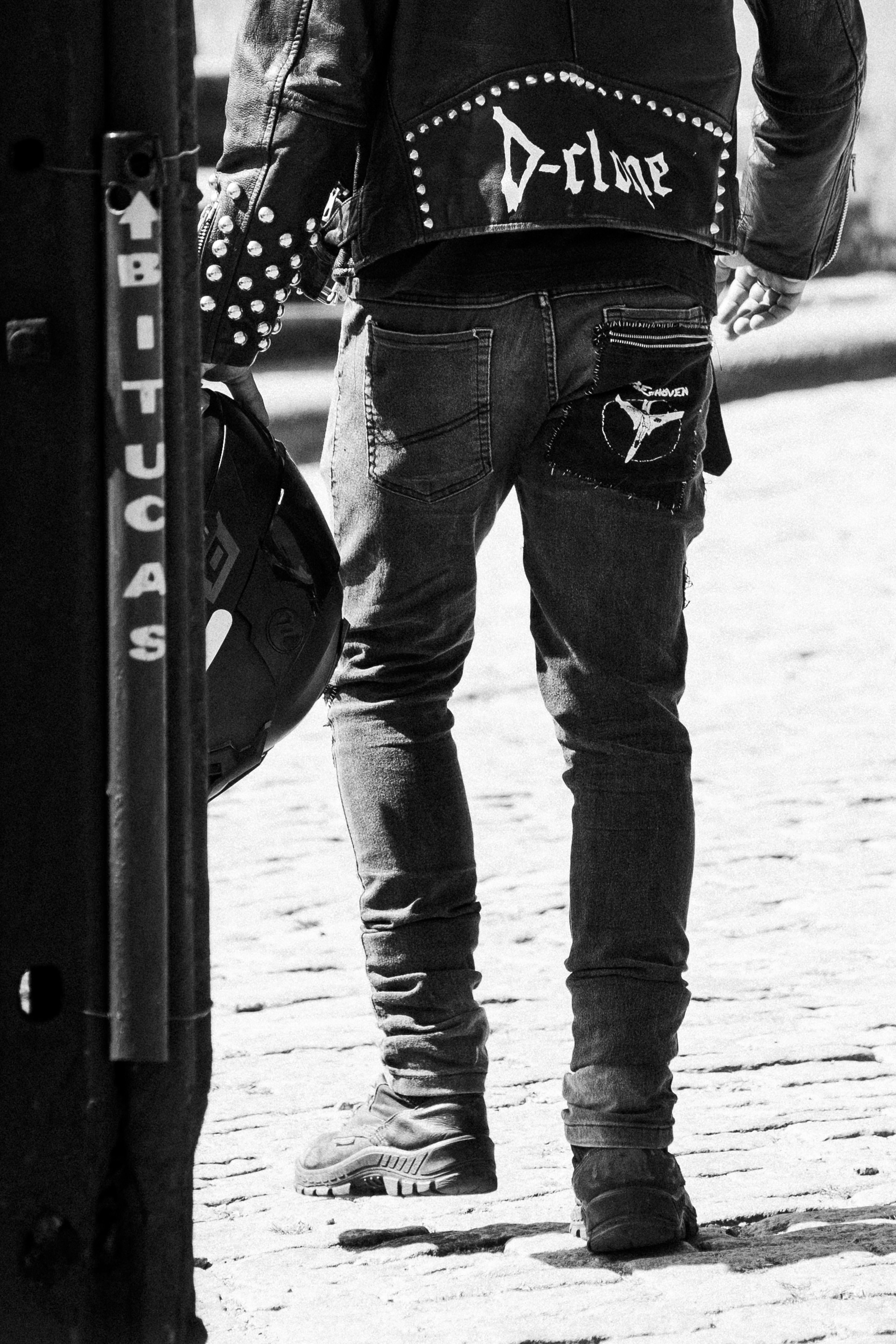 Back View of Biker in Urban Setting · Free Stock Photo