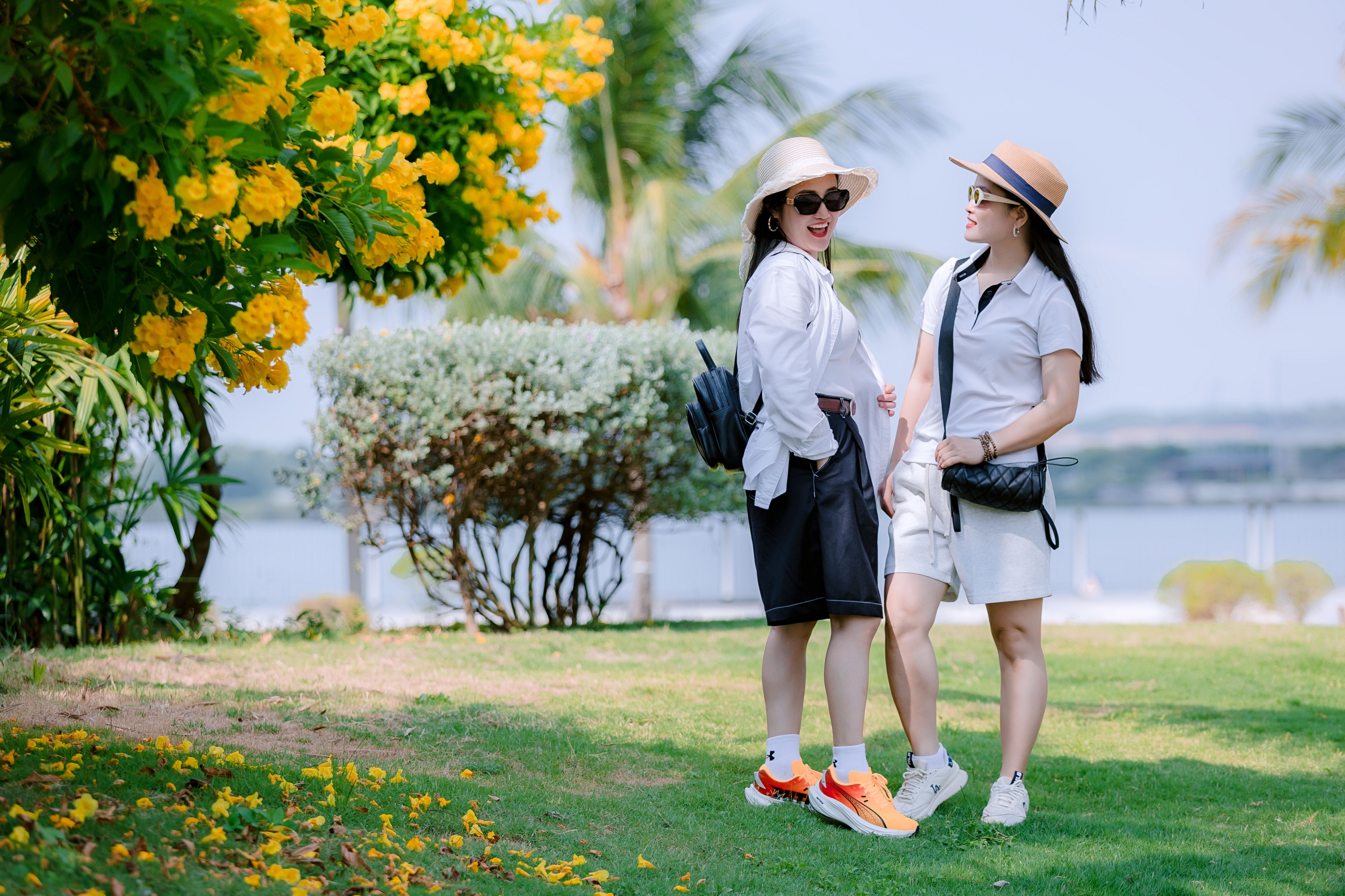Women Enjoying a Sunny Day in the Park