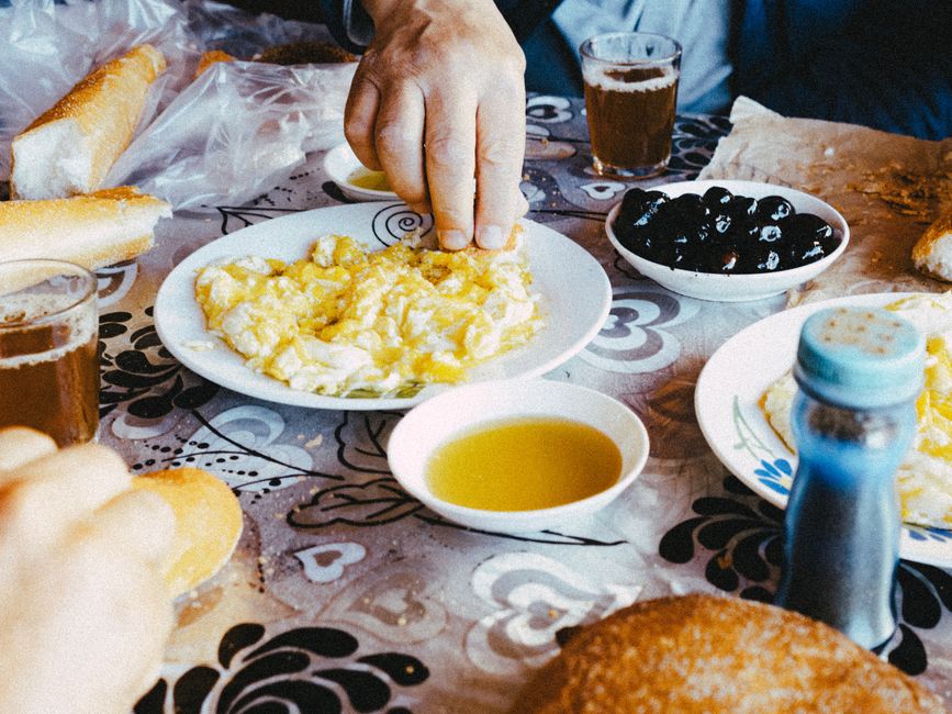 Delicious local breakfast spread at a traditional eatery in Kuwait City