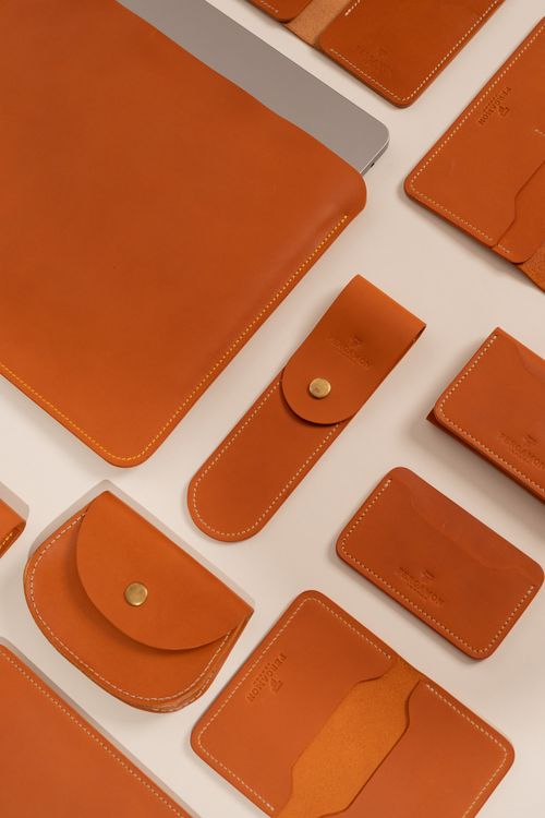 Free Stylish leather accessories photograph showcasing elegance and craft with a minimalist design. Stock Photo
