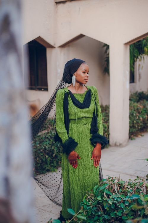 Elegant Portrait of Woman in Green Dress · Free Stock Photo