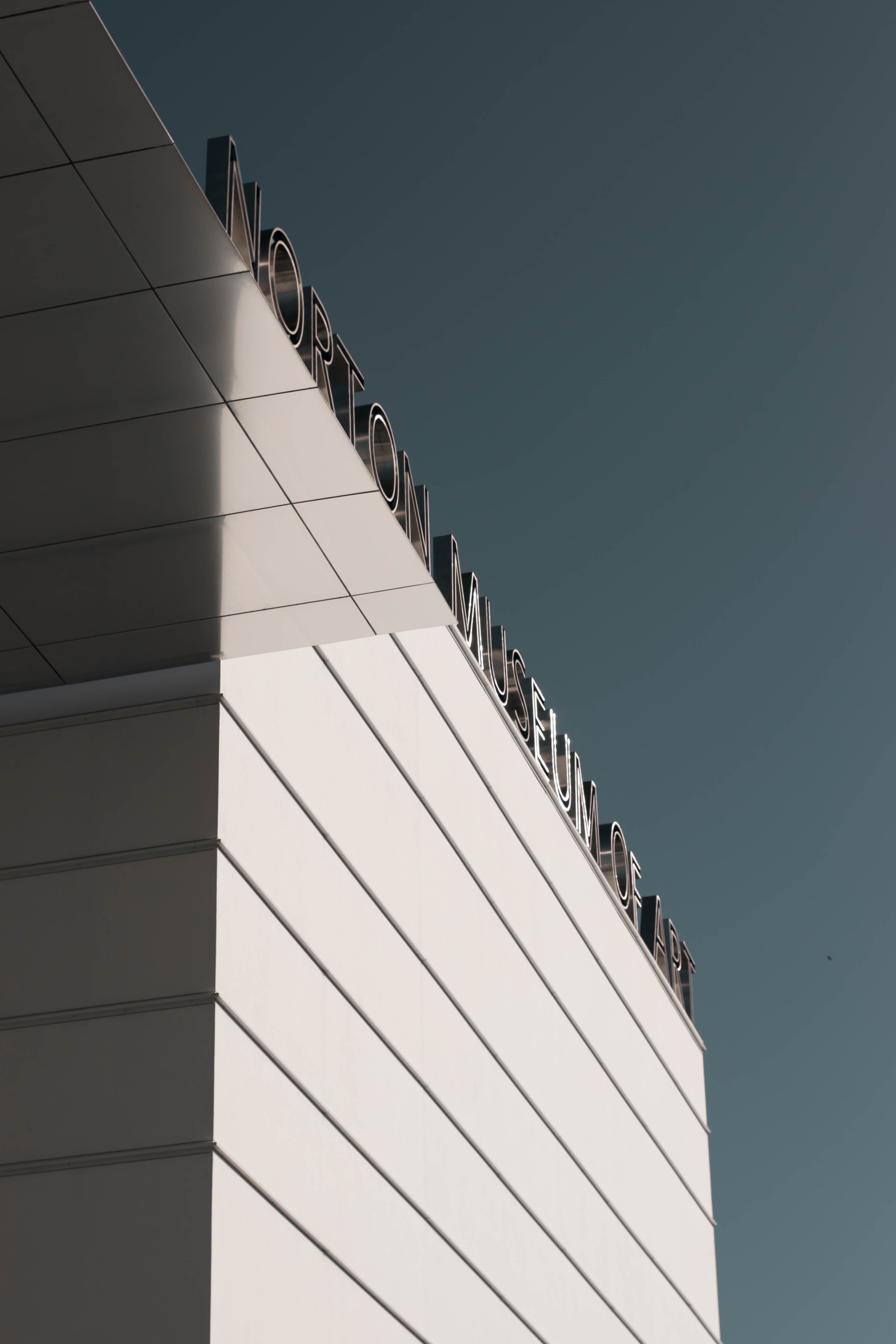 Angle view of Norton Museum of Art building in West Palm Beach, Florida.