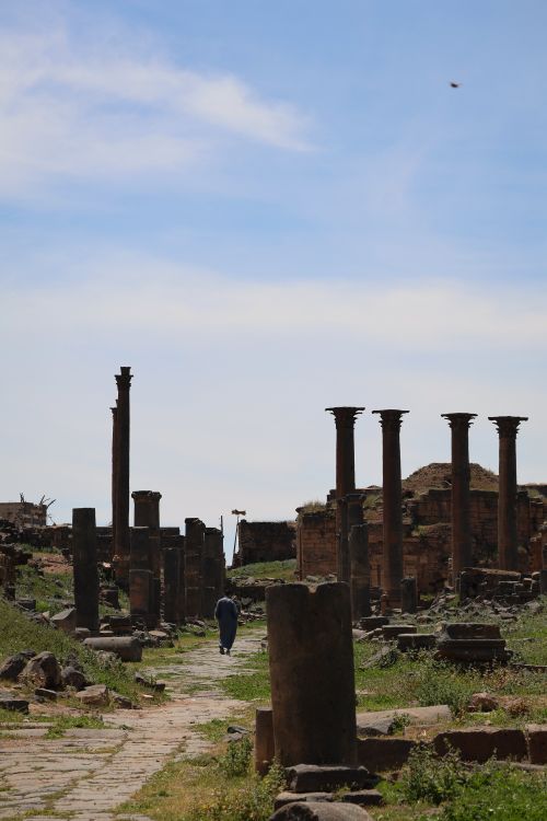 Free Explore historical Roman ruins with stone columns under a clear sky. Stock Photo