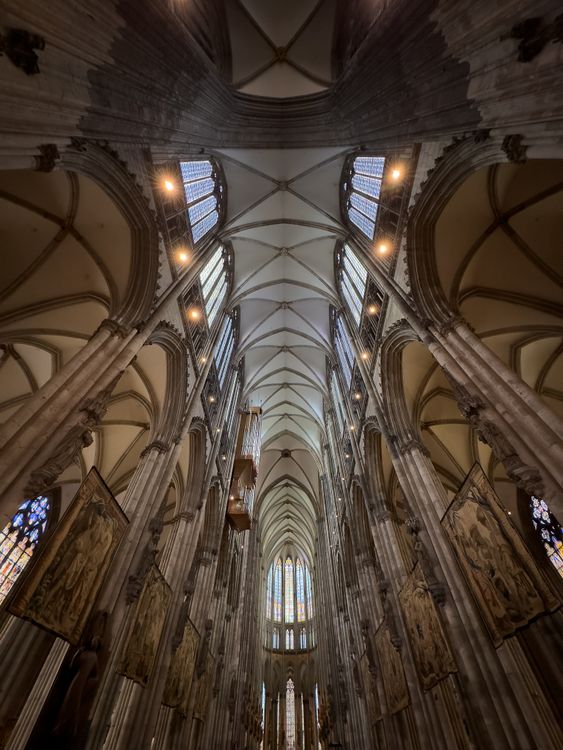 Gothic Cathedral Interior with Tall Arched Ceilings · Free Stock Photo