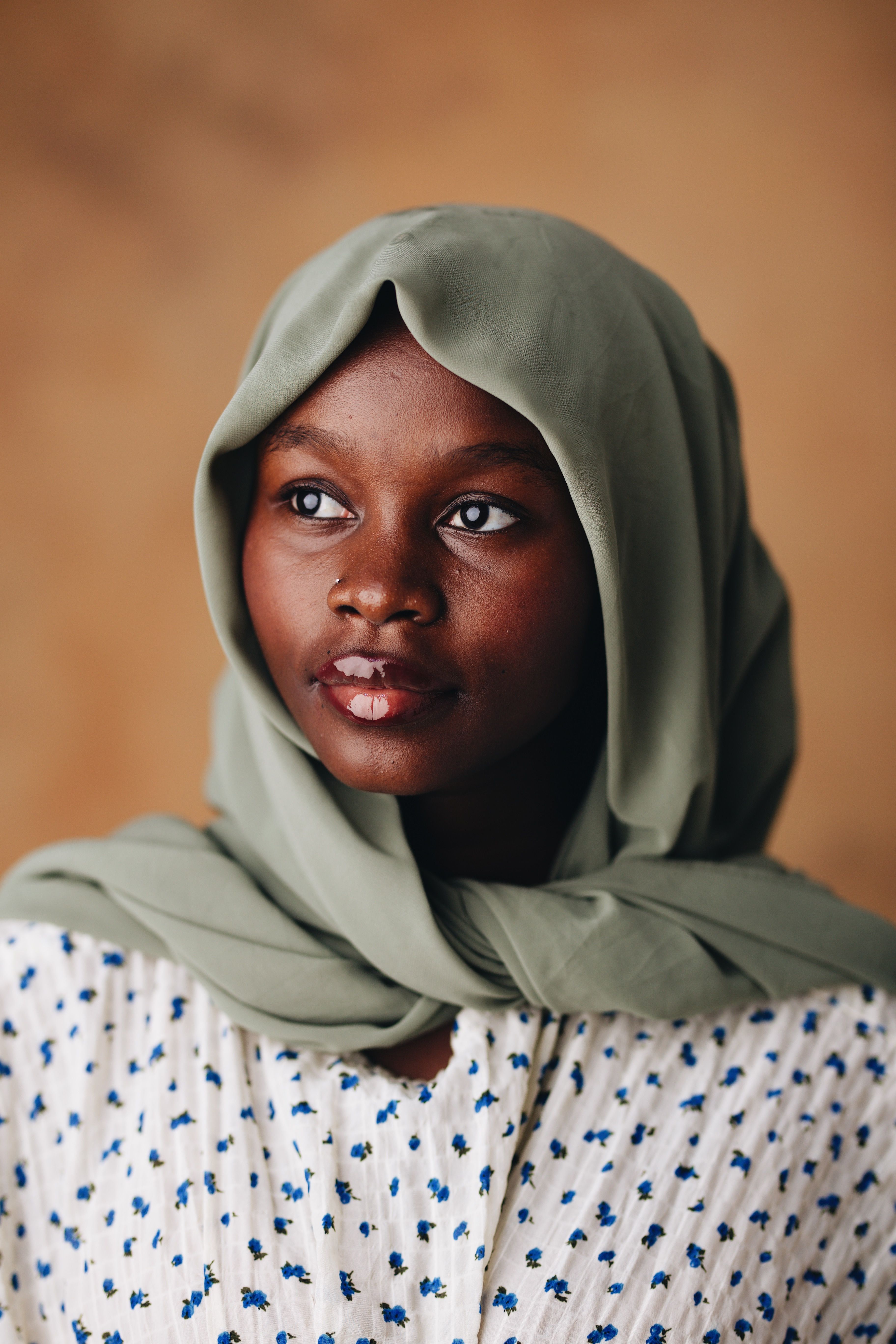Portrait of a Woman in Green Hijab · Free Stock Photo