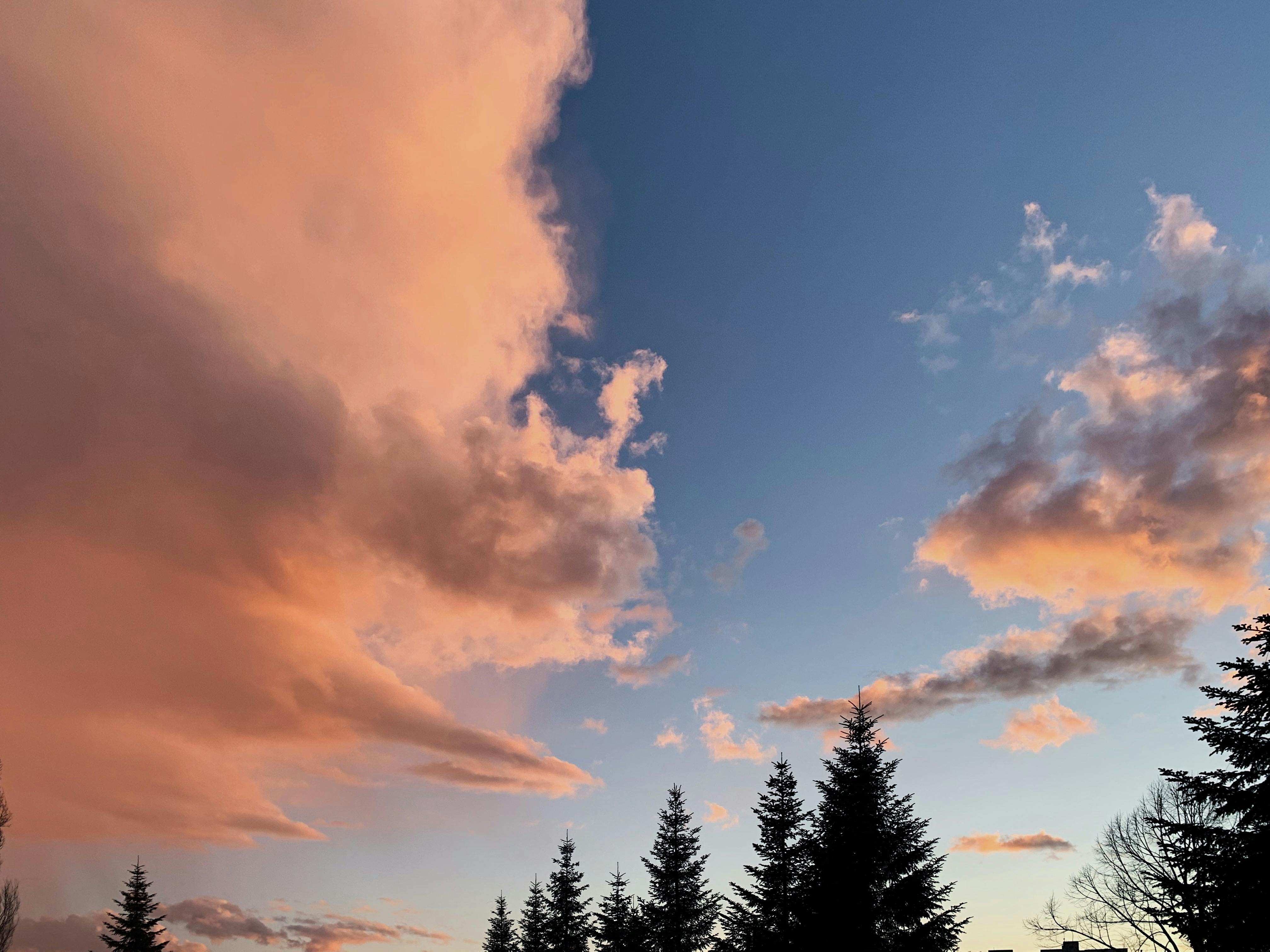 Amazing sunset sky with moon · Free Stock Photo