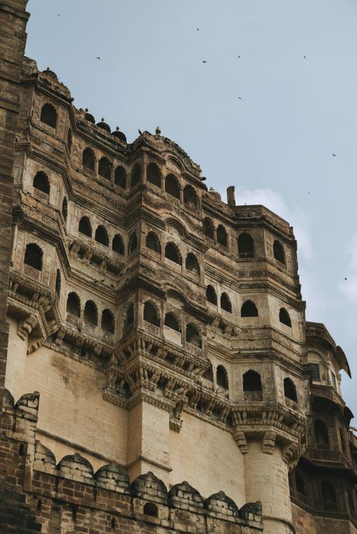Free Close-up of the intricate architecture of Mehrangarh Fort, showcasing Jodhpur's rich heritage. Stock Photo