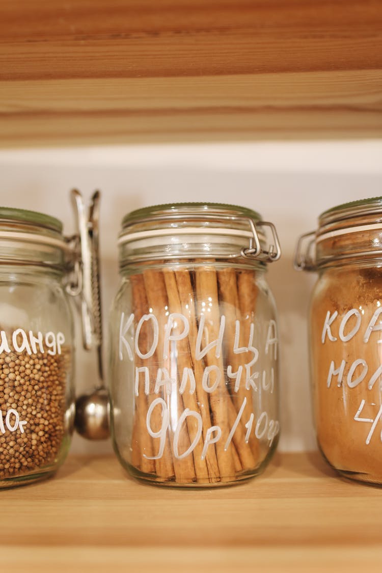 Cinnamon Sticks In Glass Jar