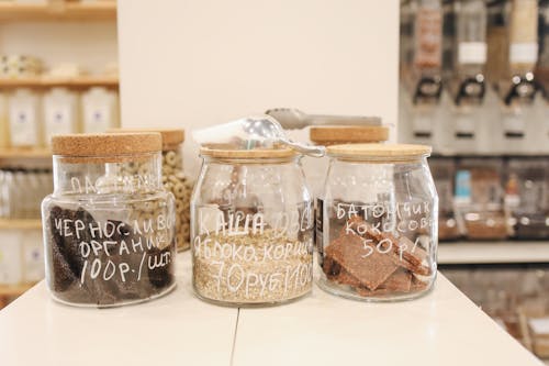 Free Glass Jars on Counter Stock Photo