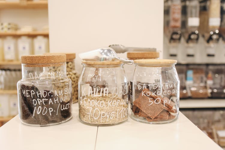 Glass Jars On Counter