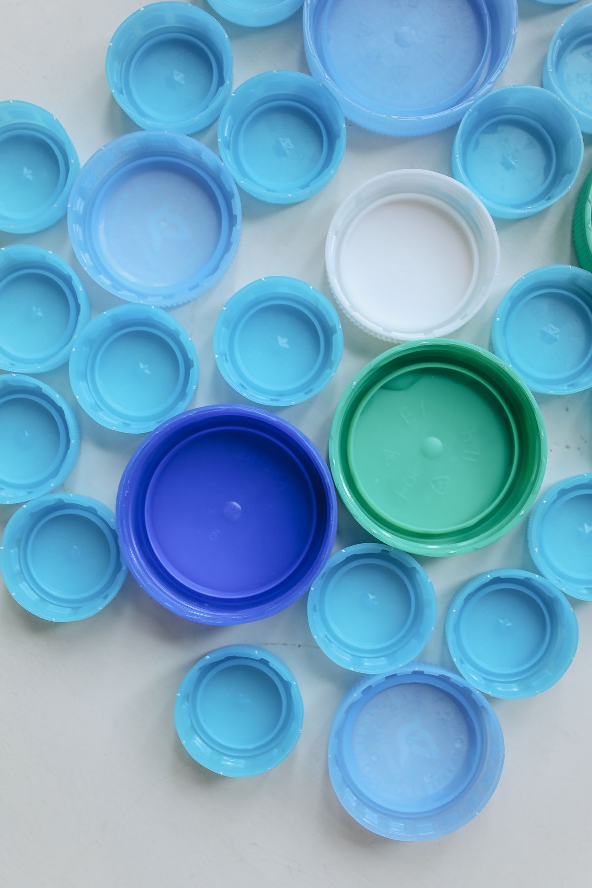 Recycled HDPE bottle caps