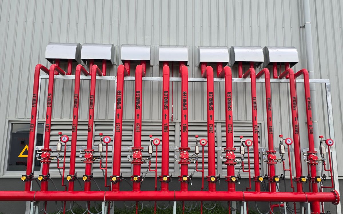 Sprinkler riser in service