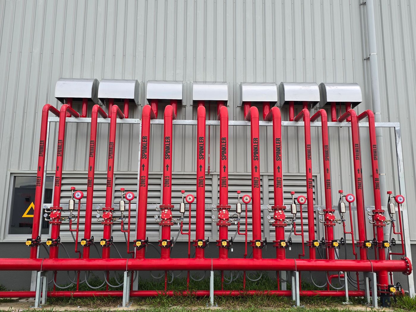 Industrial fire sprinkler piping and fire protection equipment