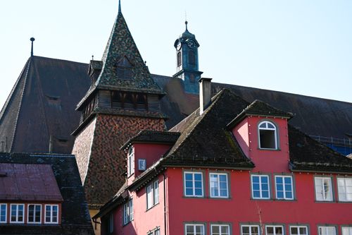 Free Detailed view of historic buildings in Schwäbisch Gmünd, showing unique architectural styles. Stock Photo