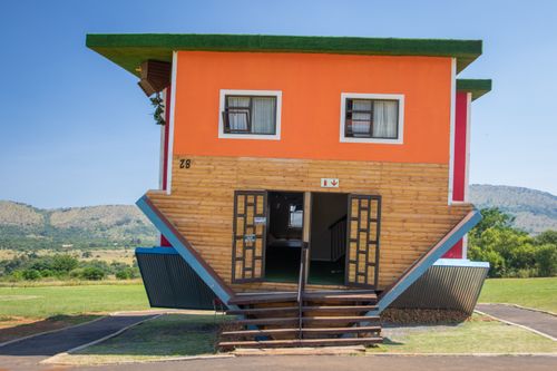 Free Explore the intriguing upside down house in Hartbeespoort, South Africa, a marvel of modern architectural design. Stock Photo