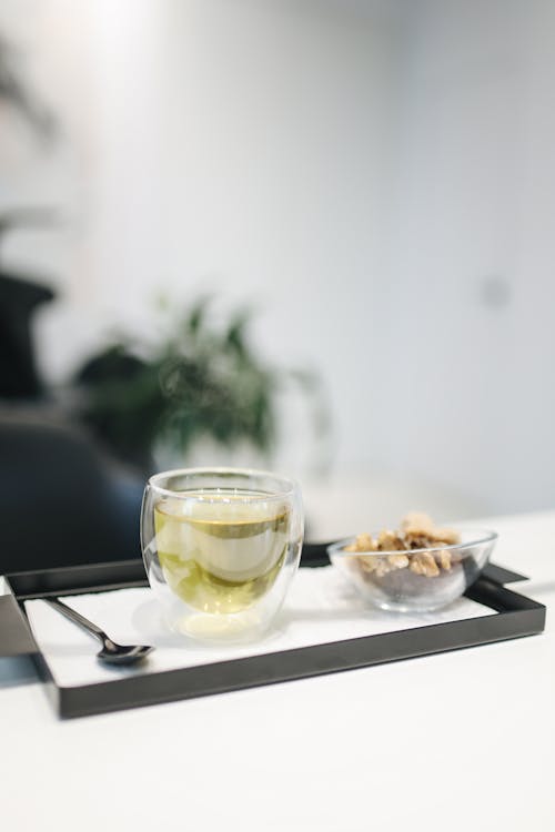 Free Hot Drink on Tray Stock Photo