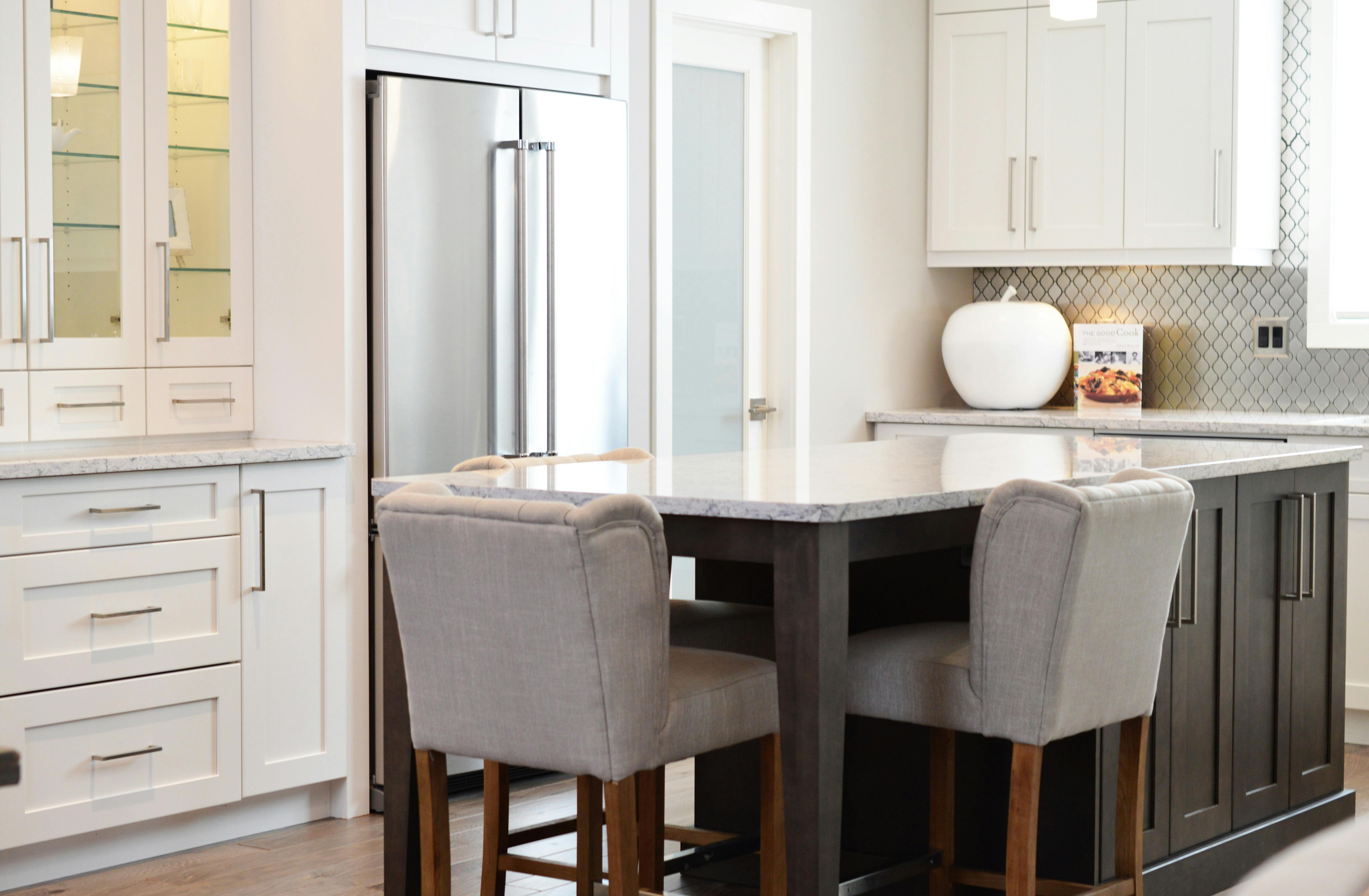 Rectangular White Marble-top Table With Wooden Base · Free Stock Photo