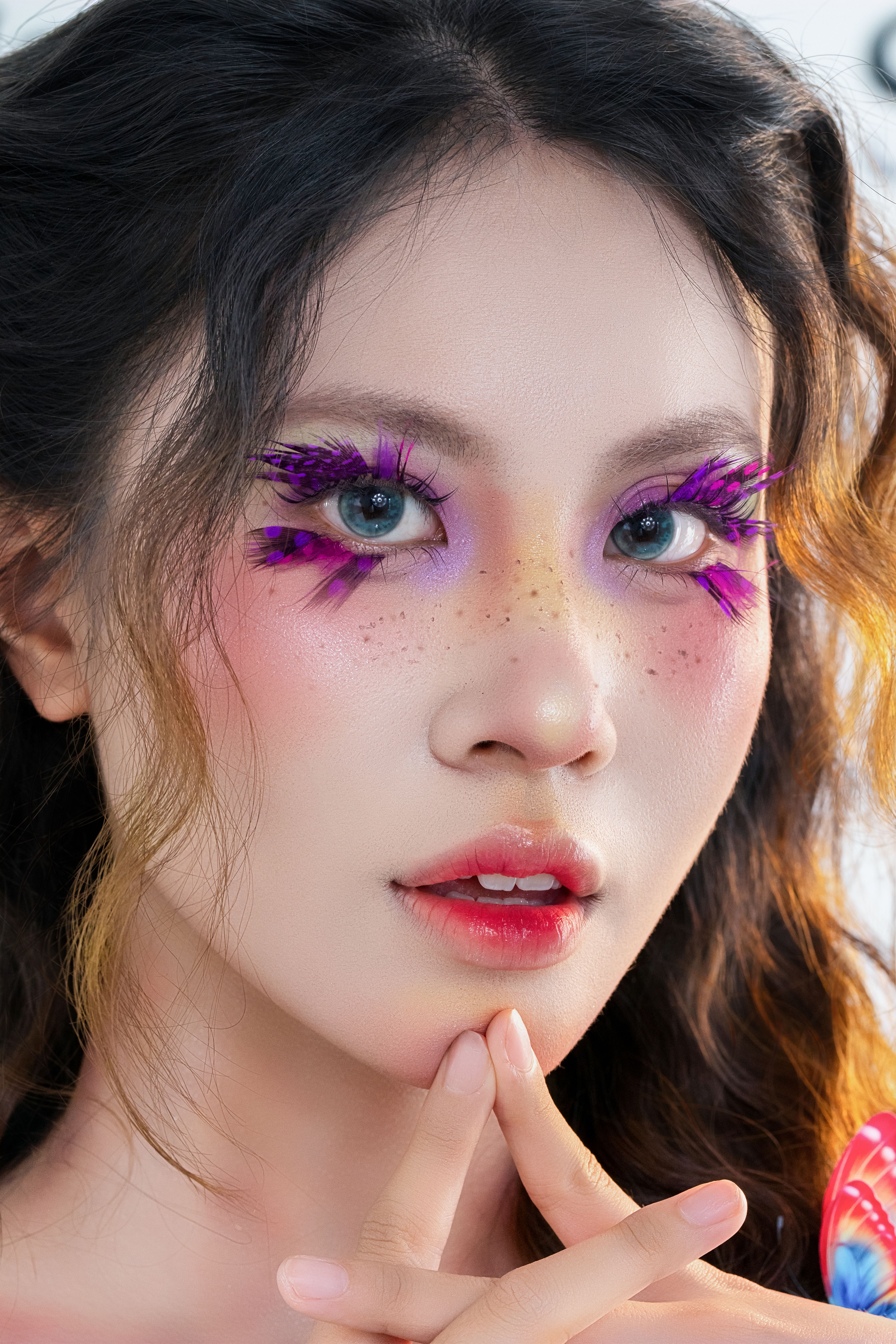 Close-up Portrait of Woman with Artistic Makeup · Free Stock Photo