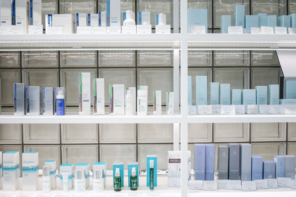 Beauty Products on Shelves