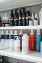 Plastic Bottles on Shelf