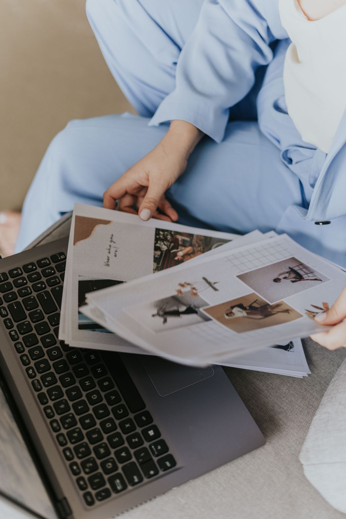 Hiring manager reviewing a Salesforce portfolio project on a laptop