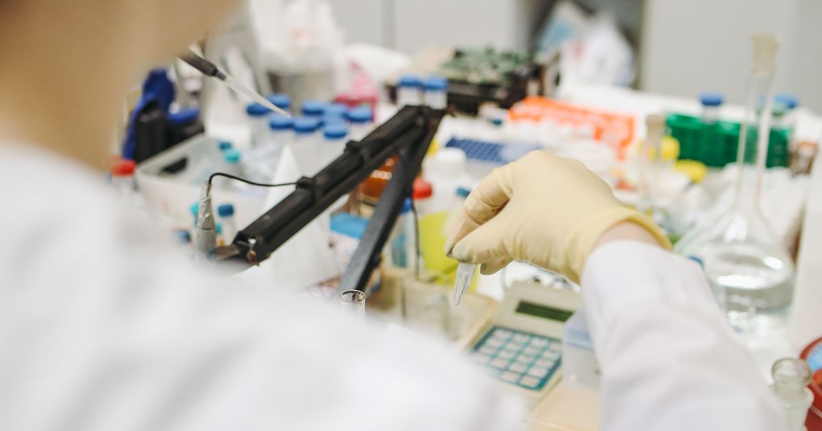 Scientist working with samples in a research laboratory